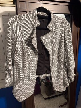 torrid Black and White Patterned Moto Jacket